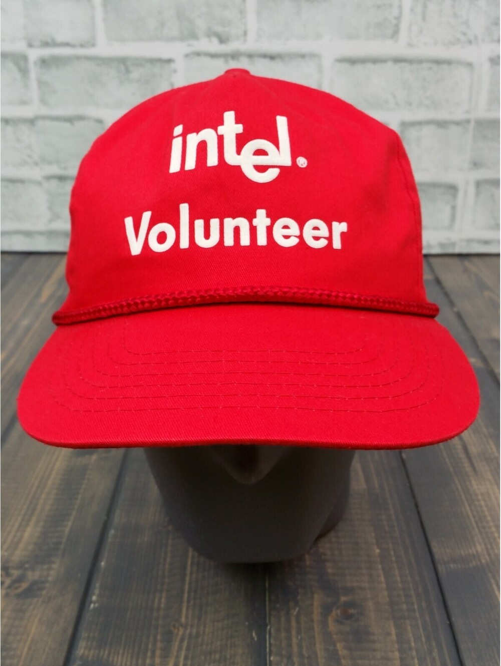 Intel Volunteer RED Rope Hat Cap Snapback Express Line Cap Suede Puff